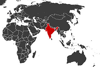 Weltkarte Indien